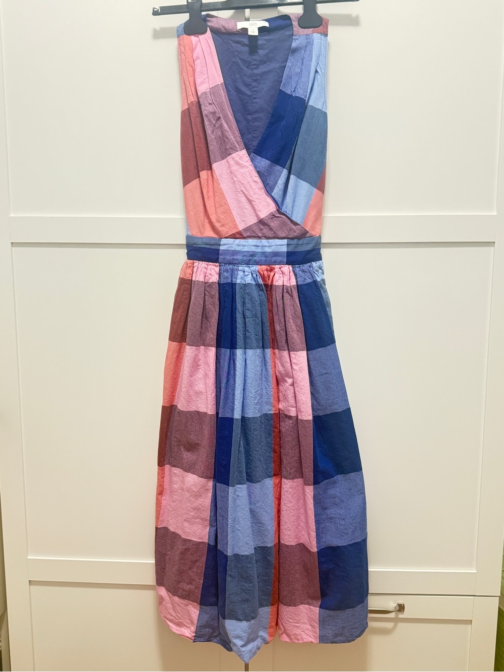 1901 Plaid Cotton Wrap-Style Dress Size 2